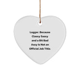 Logger Funny Heart Ornament Gifts from Friends, Women, Family for Christmas Unique Gifts - Image 1