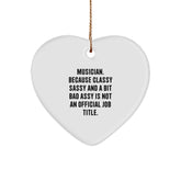 Funny Musician Heart Ornament Gifts for Musician Friends Family Members from Musician Enthusiasts - Christmas Unique Gifts Idea - Image 1