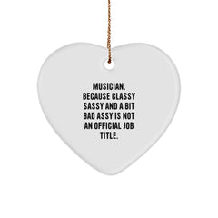 Funny Musician Heart Ornament Gifts for Musician Friends Family Members from Musician Enthusiasts - Christmas Unique Gifts Idea - Image 1
