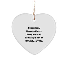 Funny Supervisor Gifts from Men to Heart Ornament for Christmas Unique Gifts for Supervisors at Work - Image 1