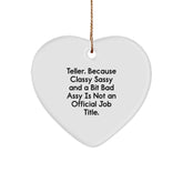Funny Teller Heart Ornament Gifts for Teller Men Women Friends Coworkers Family Christmas Unique Gifts from Friends - Image 1
