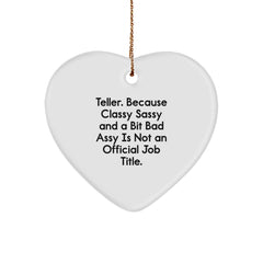 Funny Teller Heart Ornament Gifts for Teller Men Women Friends Coworkers Family Christmas Unique Gifts from Friends - Image 1