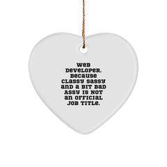 Gifts from Family for Web Developers - Inspirational Funny Heart Ornament - Christmas Unique Decorations for Web Programmer Friends - Image 1