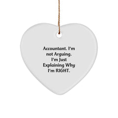 Funny Accountant Gifts from Friends for Christmas Unique Heart Ornaments - Image 1