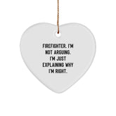 Funny Firefighter Gift for Men - Heart Ornament, Gifts from Family, Christmas Unique Presents - Image 1