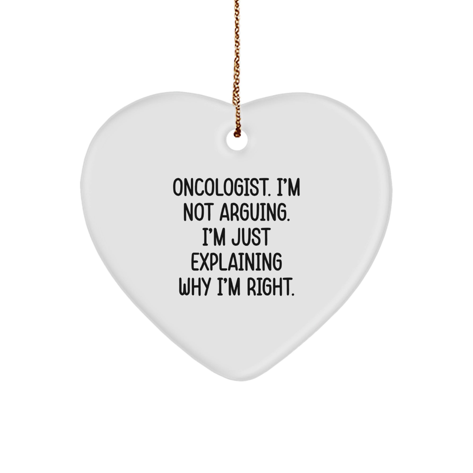 Funny Oncologist Gifts for Men, Heart Ornament with Inspirational Quote, Gifts from Family for Oncologist Doctors at Christmas - Image 1