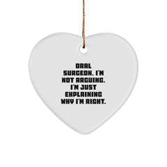 Funny Oral Surgeon Heart Ornament Gifts from Men for Women Coworkers, Christmas Unique Gifts for Oral Surgeon Friends Family - Image 1