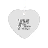 Funny Personal Care Aide Gifts, Heart Ornament for Personal Care Aides, Personal Care Aide Humor, Gifts from Friends for Family Christmas - Image 1