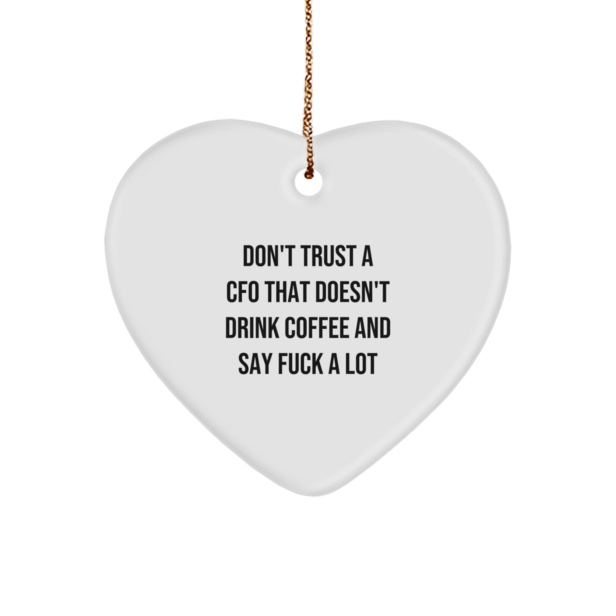 Funny CFO Gifts from Men to Colleagues, Heart Ornament for Christmas Unique Presents - Image 1