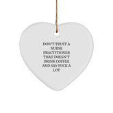 Funny Nurse Practitioner Heart Ornament Gifts from Friends, Coworkers, Family, Men, Women, for Christmas Unique Presents - Image 1