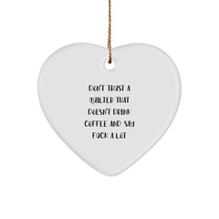 Funny Quilter Gifts from Friends - Heart Ornament for Christmas Unique Gifts for Quilter - Image 1