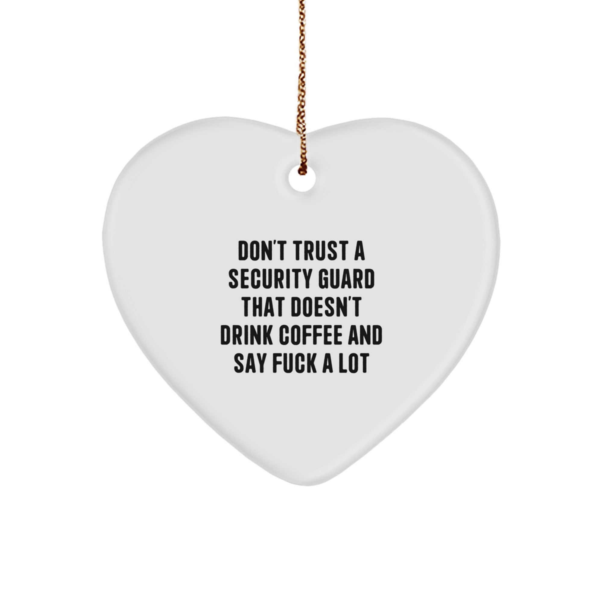 Funny Security Guard Heart Ornament Gifts from Men for Security Guard Coworkers, Unique Christmas Unique Gifts - Image 1