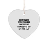 Funny Security Guard Heart Ornament Gifts from Men for Security Guard Coworkers, Unique Christmas Unique Gifts - Image 1