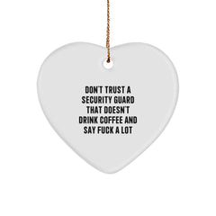 Funny Security Guard Heart Ornament Gifts from Men for Security Guard Coworkers, Unique Christmas Unique Gifts - Image 1