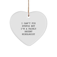 Funny Mixologist Gifts from Friends - Heart Ornament for Men or Women by Gifts from Friends - Image 1