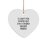 Funny Priest Heart Ornament Gifts from Men to Women Friends for Christmas - Image 1