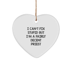 Funny Priest Heart Ornament Gifts from Men to Women Friends for Christmas - Image 1