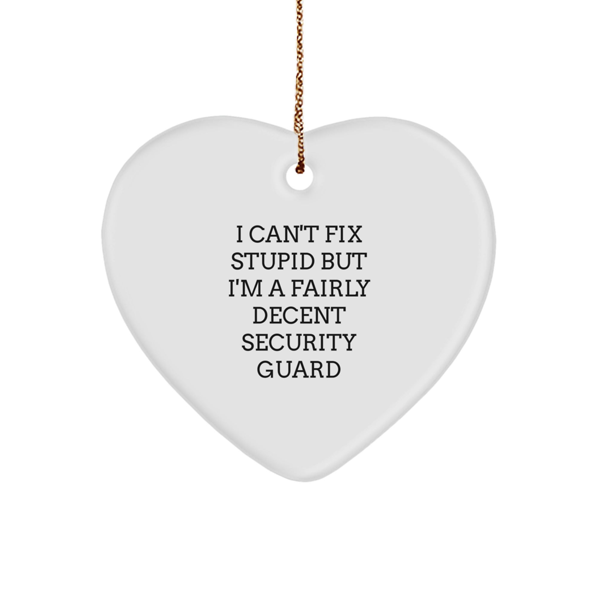 Funny Security Guard Heart Ornament Gifts from Men to Security Guard Friends Coworkers at Christmas Unique Holiday Season - Image 1