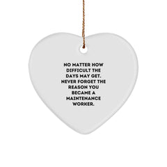 Maintenance Worker Heart Ornament Gifts from Friends - Inspirational Quote, Christmas Unique Finds - Image 1