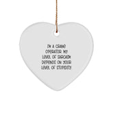 Funny Crane Operator Gifts for Him - 'I'm A Crane Operator' Heart Ornament, White, Christmas Unique Gifts from Friends, Coworkers, Family - Image 1