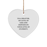 Drafter Gifts, Funny Quote, Heart Ornament, Christmas Unique Gifts from Friends for Men, Women, and Coworkers - Image 1