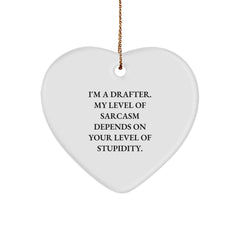 Drafter Gifts, Funny Quote, Heart Ornament, Christmas Unique Gifts from Friends for Men, Women, and Coworkers - Image 1