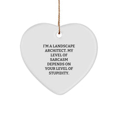 Funny Landscape Architect Gifts from Friends, Coworkers, Family - I'm A Landscape Architect Heart Ornament for Christmas - Image 1