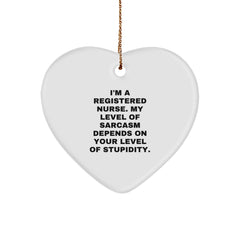 Funny Nurse Gifts for Registered Nurses, Heart Ornament, Christmas Unique Gifts from Friends, Family, or Coworkers - Image 1