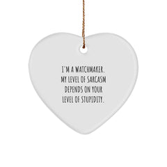 Funny Watchmaker Gifts from Watchmaker Enthusiasts - Heart Ornament for Men, Women, Friends, Coworkers, Family - I'm A Watchmaker Quote - Image 1