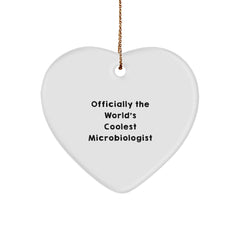 Funny Microbiologist Gifts from Friends and Family, Christmas Unique Heart Ornament for Microbiologist, World's Coolest Microbiologist Lover - Image 1