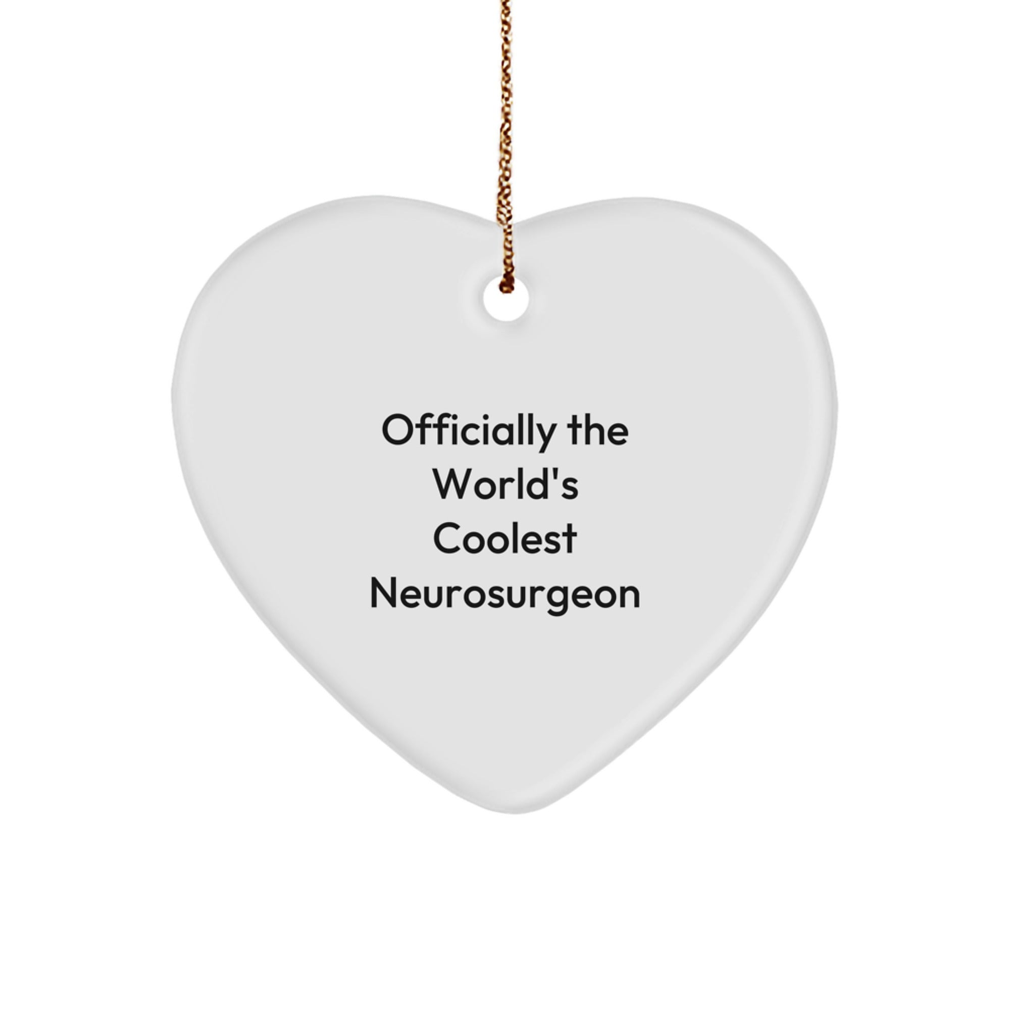 Funny Neurosurgeon Gifts, Heart Ornament for Neurosurgeon Friends, Officially The World's Coolest Neurosurgeon Quote, Christmas Unique Gifts from Men, Gifts for Neurosurgeon Women - Image 1