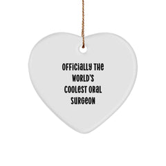 'World's Coolest Oral Surgeon' Funny Heart Ornament Gifts from Friends and Family for Men and Women, Unique Christmas Unique Gifts for Oral Surgeon - Image 1