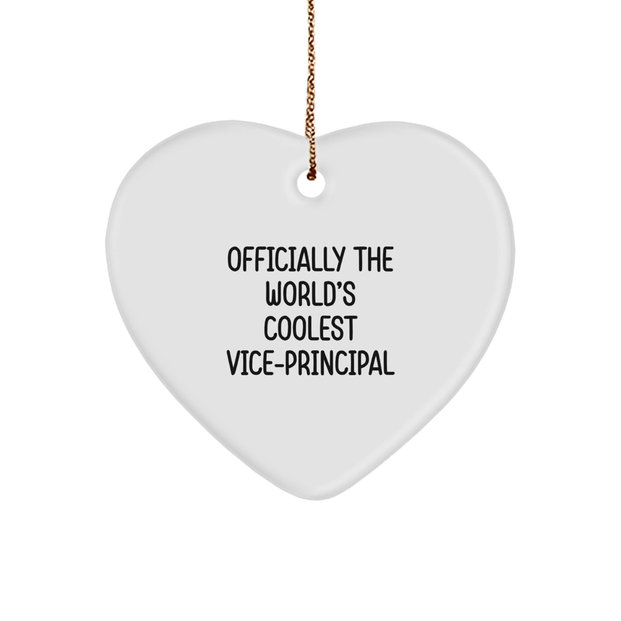 'Vice-principal Gifts from Friends - Officially The World's Coolest Vice-principal Heart Ornament for Christmas Unique Vice-principal Gifts for Men and Women' - Image 1