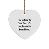 Funny Artist Heart Ornaments for Christmas Unique Gifts from Friends to Artist Men Women - Image 1
