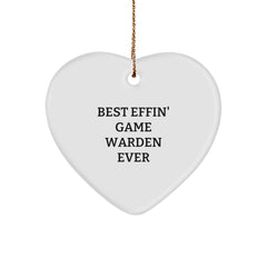 Funny Game Warden Heart Ornament Gifts from Men, Perfect for Christmas Unique Gifts for Game Warden Friends and Family - Image 1