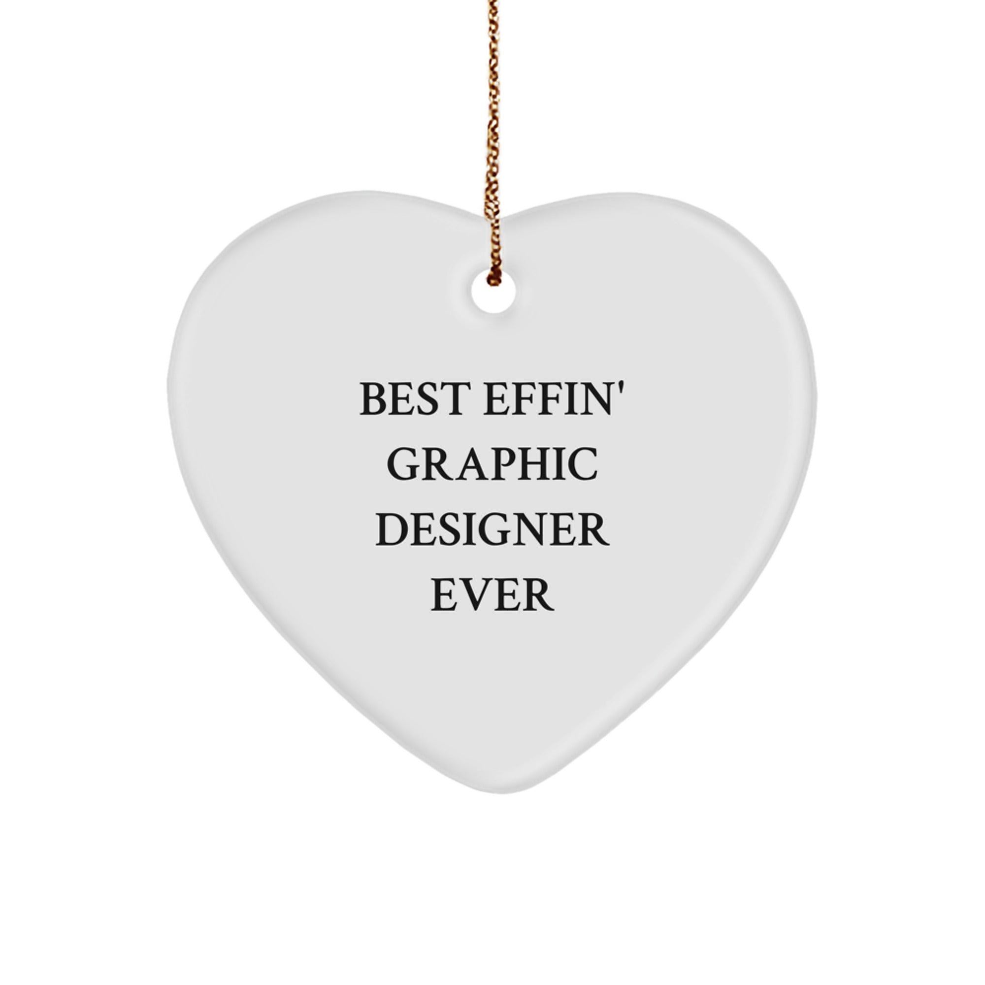 Funny Quote Gifts from Friends for Graphic Designer Christmas Unique Heart Ornament - Image 1