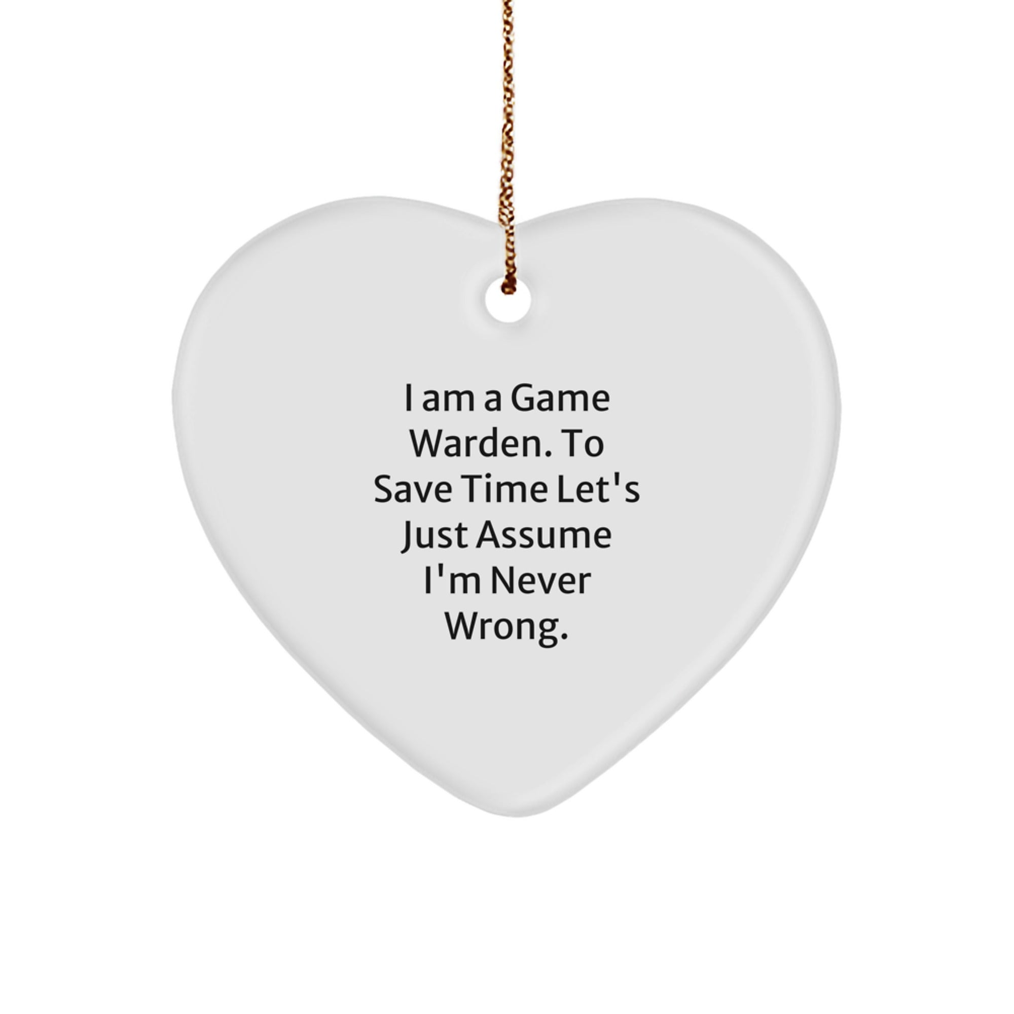 Funny Game Warden Gifts from Men to Game Wardens, Heart Ornament for Christmas Unique Gifts - Image 1