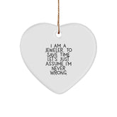 'Tis the Season for Jeweler Gifts: White Heart Ornament with Funny Quote, Perfect for Jeweler Men, Women, or Friends - Gifts from Family, Friends, or Coworkers for Jeweler - Image 1