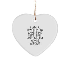 'Tis the Season for Jeweler Gifts: White Heart Ornament with Funny Quote, Perfect for Jeweler Men, Women, or Friends - Gifts from Family, Friends, or Coworkers for Jeweler - Image 1