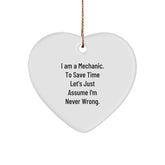 Funny Mechanic Gifts from Friends to Mechanic, Heart Ornament for Christmas - Image 1