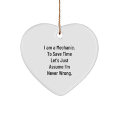 Funny Mechanic Gifts from Friends to Mechanic, Heart Ornament for Christmas - Image 1