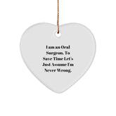 Funny Oral Surgeon Gifts for Men Women Friends Family, Heart Ornament for Oral Surgeon Christmas Unique Gifts - Image 1