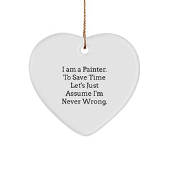 Painter's Humor Heart Ornament Gifts from Friends to Painter's Family, Funny Christmas Unique Gifts - Image 1