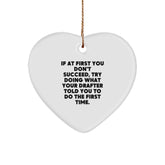 Funny Drafter Gifts, Heart Ornament with a Twist, Gifts from Friends for Him or Her, Drafter Humor at Christmas - Image 1