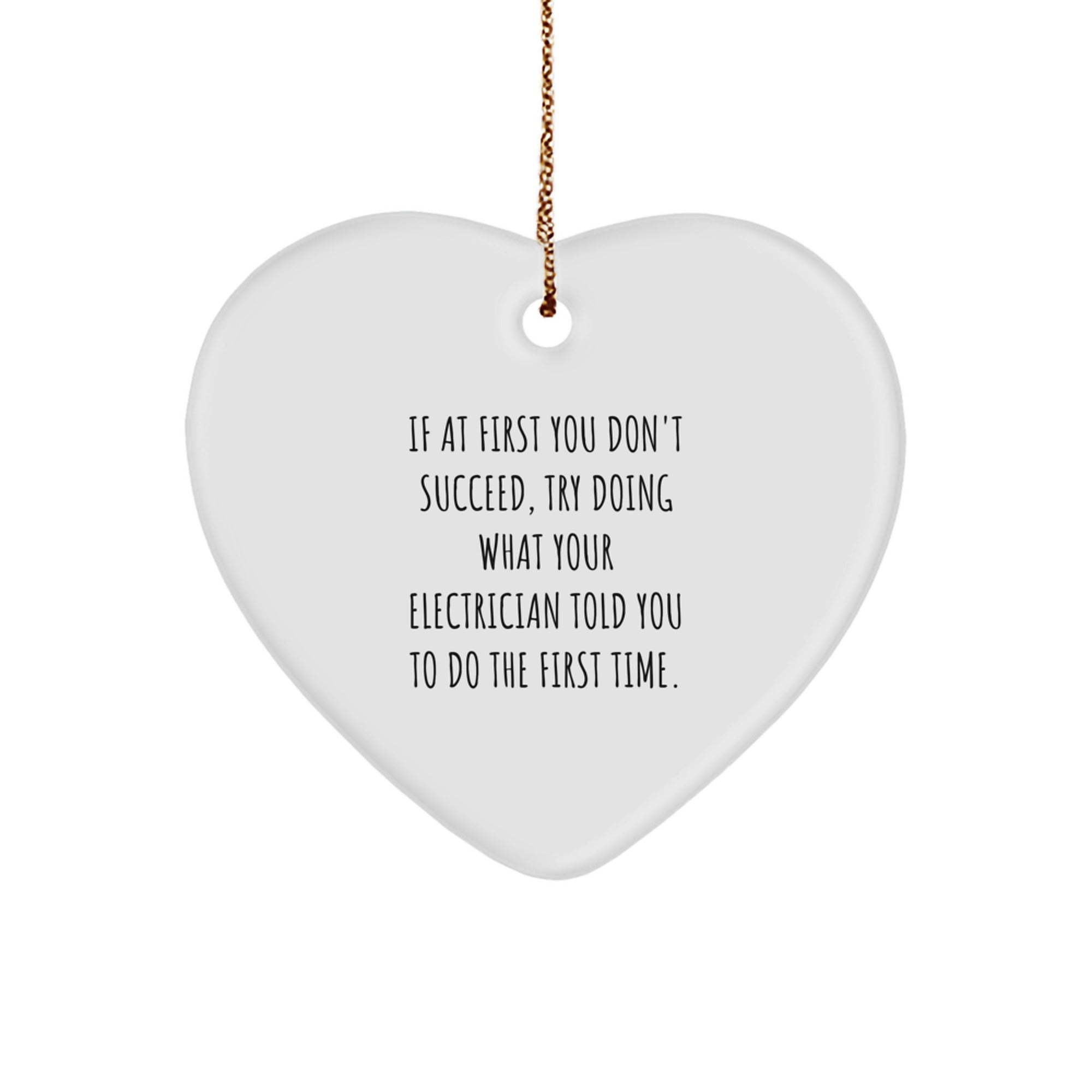 Funny Electrical Heart Ornament Gifts from Friends to Electrician, Christmas Unique Gift Ideas for Electricians, Heart Shaped Electrician Present - Image 1