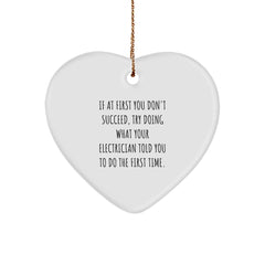 Funny Electrical Heart Ornament Gifts from Friends to Electrician, Christmas Unique Gift Ideas for Electricians, Heart Shaped Electrician Present - Image 1