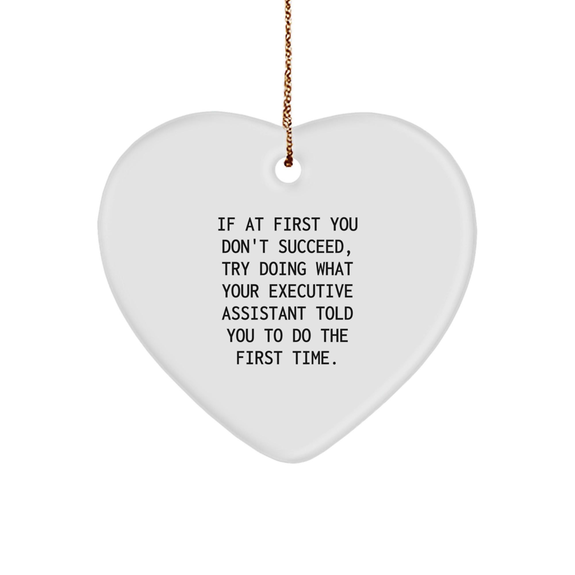 Funny Executive Assistant Heart Ornament Gifts from Family, Coworkers, or Friends for Christmas Unique Presents - Image 1