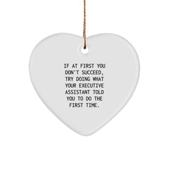 Funny Executive Assistant Heart Ornament Gifts from Family, Coworkers, or Friends for Christmas Unique Presents - Image 1