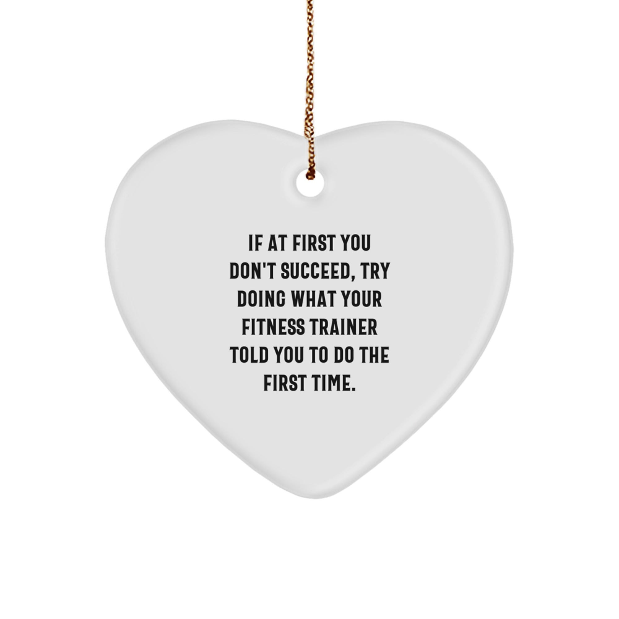 Funny Fitness Trainer Heart Ornament Gifts from Friends and Family for Christmas Unique Decor - Image 1