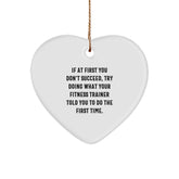 Funny Fitness Trainer Heart Ornament Gifts from Friends and Family for Christmas Unique Decor - Image 1